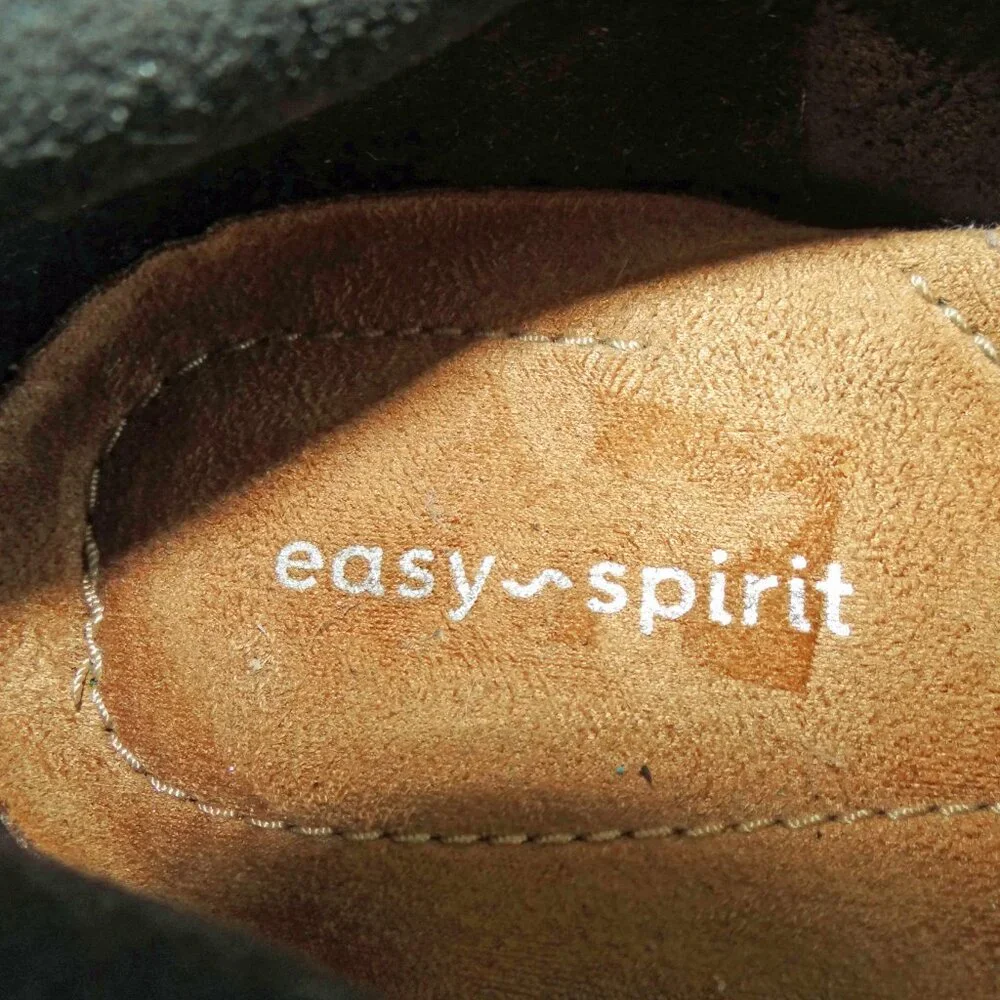 New!! Easy Spirit Abide Black Croco Print Casual Flats 9 1/2 WW Extra Wide
